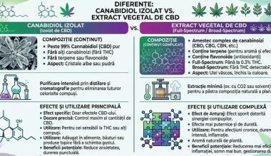 Canabidiol izolat sau extract vegetal diferente de compozitie si utilizare
